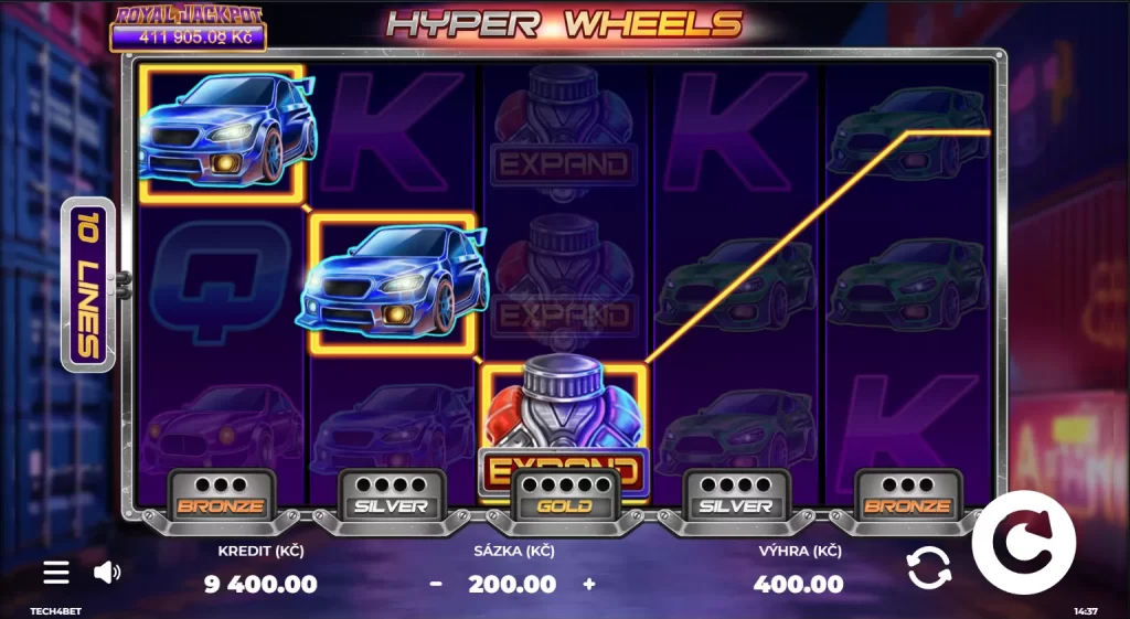 screenshot hyperwheels slot game tech4bet